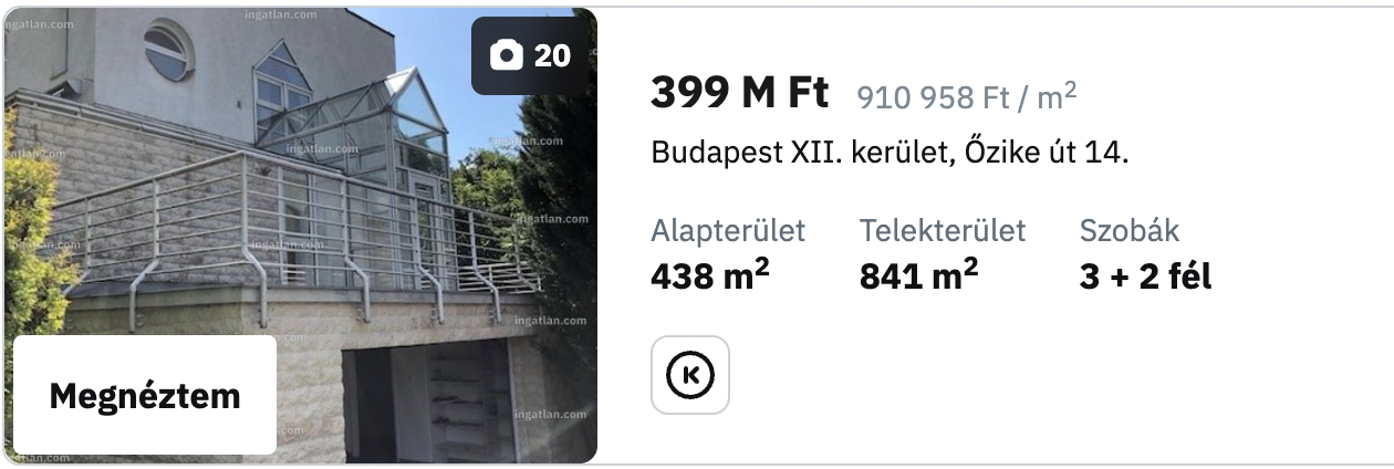 Második példa ingatlan